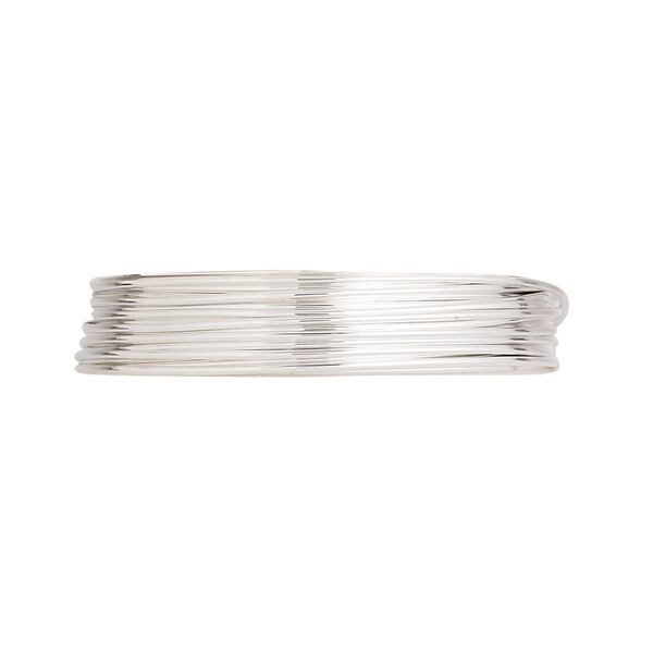 Wire, Argentium® silver, half-hard, round, 22 gauge. Sold per pkg of 5 feet. image number 0