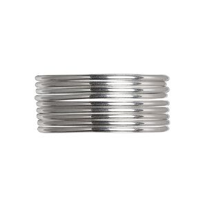Wire, Beadalon®, stainless steel, 3/4 hard, half-round, 18 gauge. Sold per pkg of 5.25 meters.