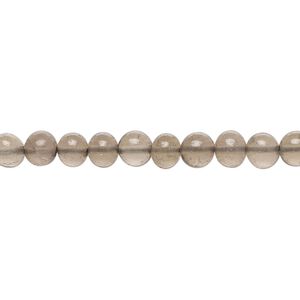 Smoky quartz 1pkg1, hand-cut rondelle / uneven round bead 14 inch 5x4mm-6x5mm / 5-6mm