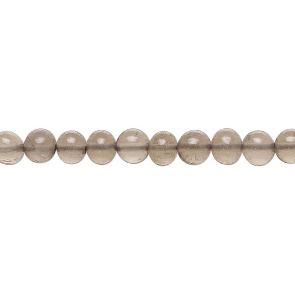 Smoky quartz 1pkg1, hand-cut rondelle / uneven round bead 14 inch 5x4mm-6x5mm / 5-6mm image number 0