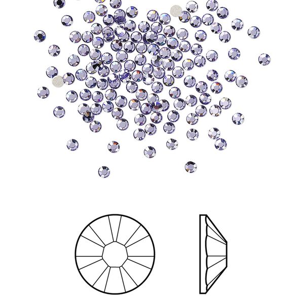 Flat back 1440pk tanzanite foil back, Swarovski® 1.7-1.9mm rose round SS5 2058 image number 0