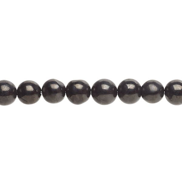 Jet 1pkg1, round bead natural 15.5-16 inch 6mm image number 0