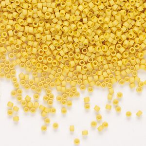 Seed bead, Delica®, glass, pkg/7.5g, #11 round, opaque matte glazed pineapple (DB-2284).