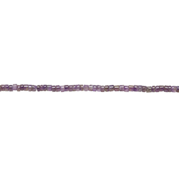 Amethyst 1pkg1, hand-cut heishi bead natural, 14 inch medium to dark 5x2mm-6x5mm image number 1