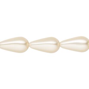 Pearl 50pk cream, Preciosa Czech crystal 15x8mm pear