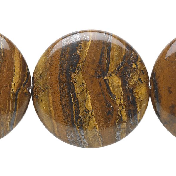 Tiger iron 1pkg1, flat round bead natural 15.5-16 inch 30mm image number 0