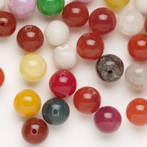Quartz 1pkg1, round bead 2 oz mix 8-9mm
