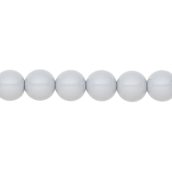 Pearl 100pk ceramic grey, Preciosa Czech crystal 8mm round image number 0