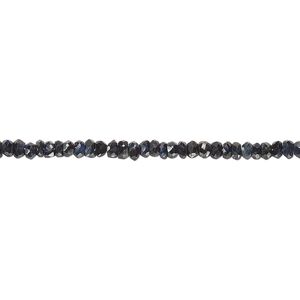 Blue sapphire 1pkg1, hand-cut faceted rondelle bead 8 inch 2x1mm-3x2mm