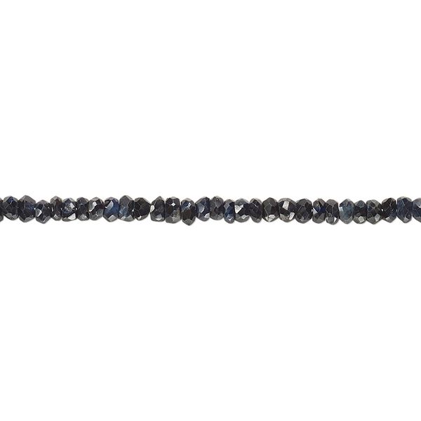Blue sapphire 1pkg1, hand-cut faceted rondelle bead 8 inch 2x1mm-3x2mm image number 0