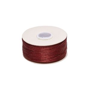 Thread, Nymo®, nylon, maroon, size D. Sold per 64 yard bobbin.