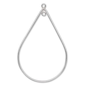 Focal, sterling silver-filled, 40x27mm open teardrop with 2 loops. Sold individually.
