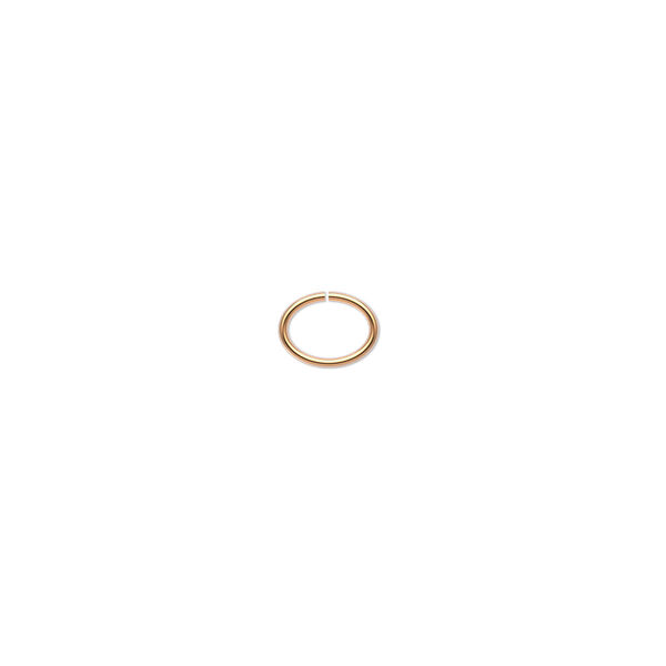 Jump ring, gold-plated brass, 6.5x5mm oval, 5.3x3.7mm inside diameter, 22 gauge. Sold per pkg of 100. image number 0