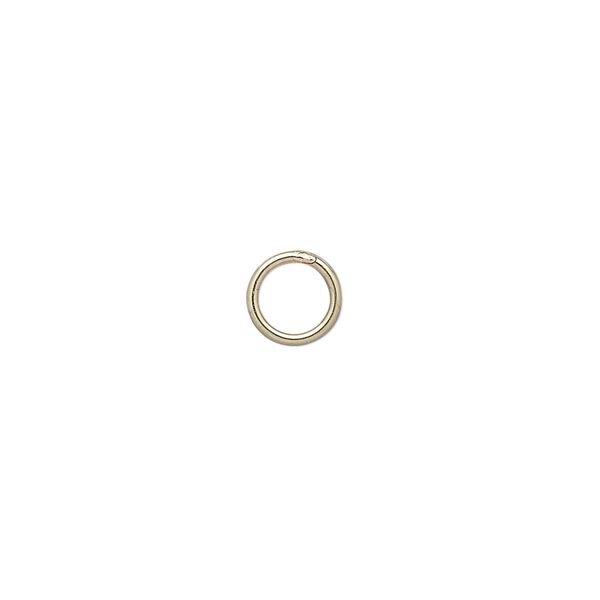 Jump ring, 14Kt gold-filled, 7mm soldered round, 5.1mm inside diameter, 18 gauge. Sold per pkg of 10. image number 0