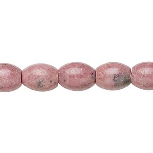 Rhodonite 1pkg1, oval bead natural 15.5-16 inch 10x8mm
