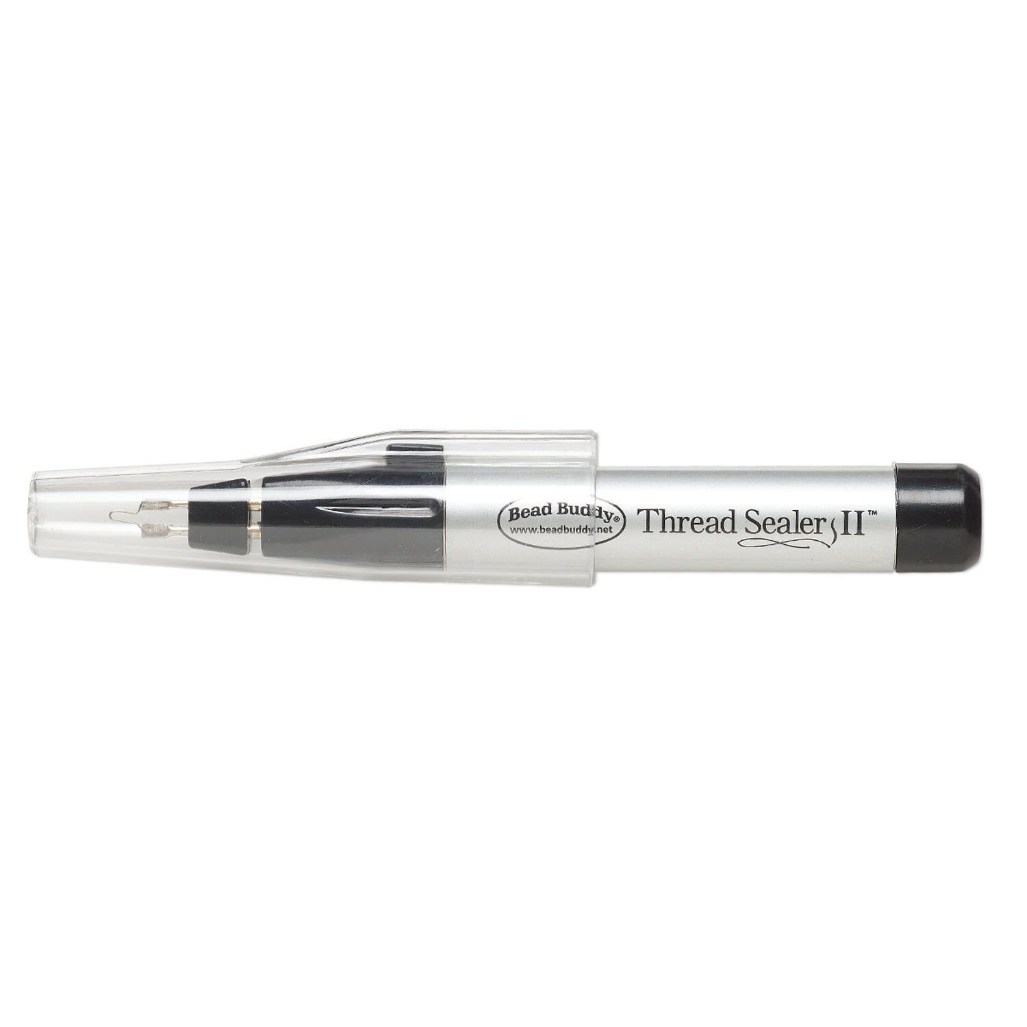 Thread burner, The Bead Buddy® Perfect Thread Sealer II™, acrylic / aluminum / steel, silver and