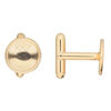 Cuff link 1pkg2 gold-finished brass, 12mm round bezel setting. 1 pair. image number 1