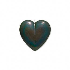 Rainbow obsidian 1pkg1, half-drilled heart drop natural 20mm