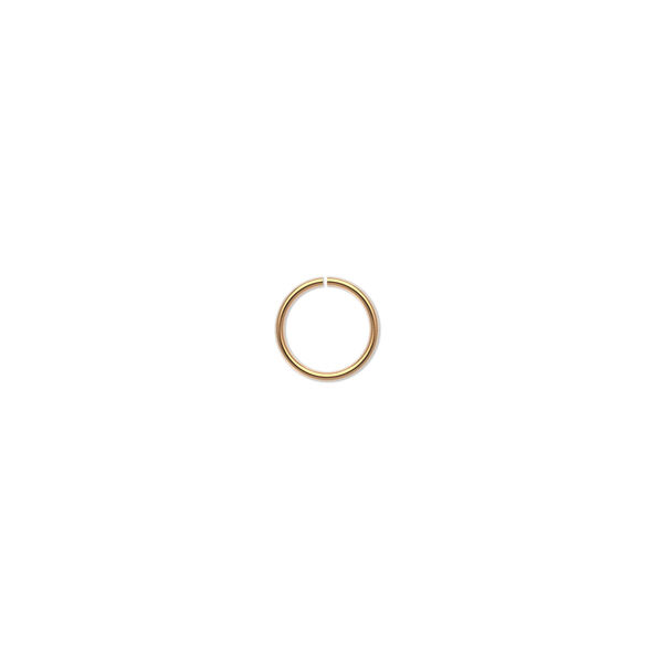 Jump ring, 14Kt gold, 6.5mm round, 5mm inside diameter, 20 gauge. Sold per pkg of 2. image number 0