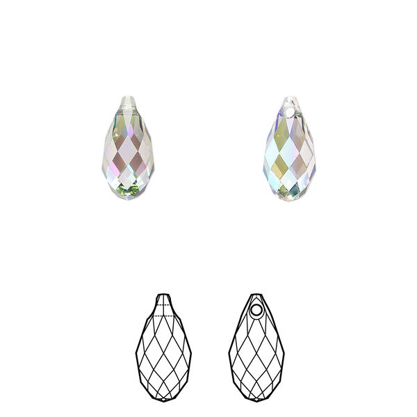 Briolette 2pk crystal paradise shine, Crystal Passions® 11x5.5mm pendant drop 6010 image number 0