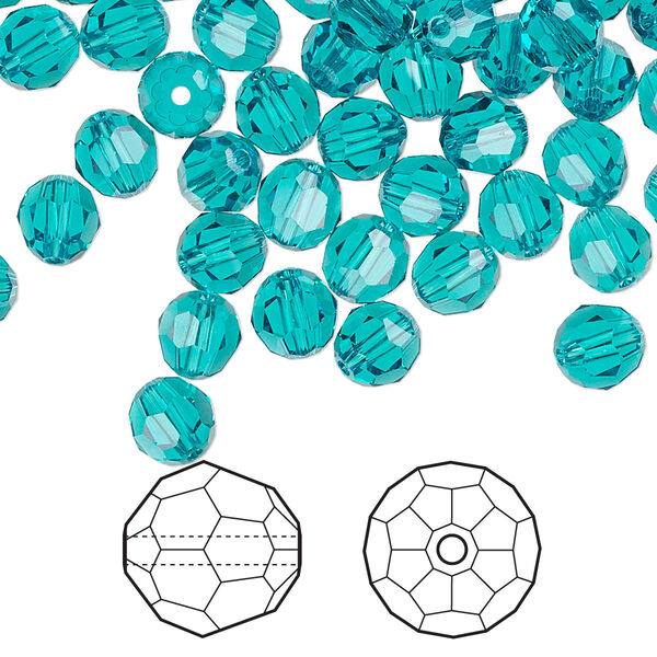 Bead 144pk blue zircon, Crystal Passions® 6mm round 5000 image number 0