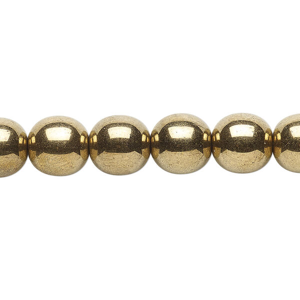 Bead, Czech glass druk, opaque light bronze, 10mm round. Sold per 15-1/2" to 16" strand. image number 0