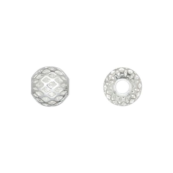 Bead, silver-plated brass, 10mm weave round with cutouts. Sold per pkg of 100. image number 0
