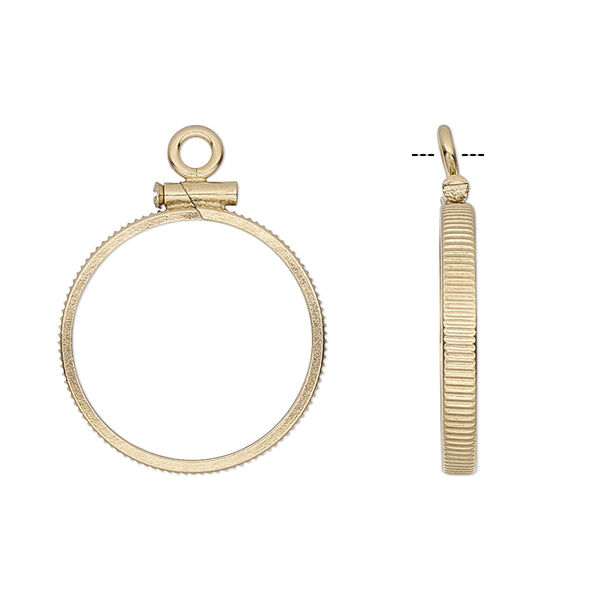 Drop, 14Kt gold-filled, 20mm open round with 19mm screw-fastened flat round bezel setting. Sold individually. image number 0