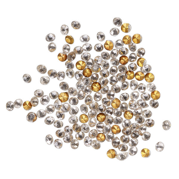 Chaton 144pk crystal foil back, vintage Preciosa Czech crystal rhinestone round PP16 image number 0