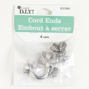 Clasp mix 1pkg4 "pewter" (zinc alloy), 25x9mm-46x9mm, antique silver-finished steel 1-strand