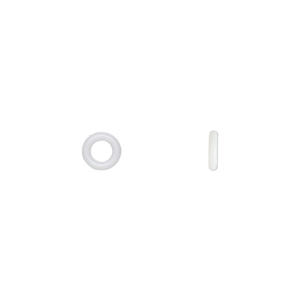 Component, Oh! Ring™, silicone, white, 5mm round with 2.5mm hole. Sold per pkg of 500. image number 0