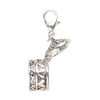 Drop 1pkg1, antique silver-finished "pewter" (zinc-based alloy), 15x13mm cylinder prayer box with hearts and swirls / magnetic closure / lobster claw clasp. image number 1