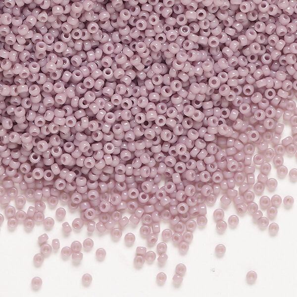 Seed bead, Miyuki, glass, pkg/250g, #15 rocaille, opaque mauve (RR-410). image number 0