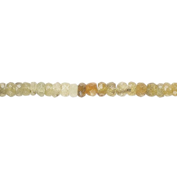 Grossularite garnet 1pkg1, hand-cut faceted rondelle bead natural 14 inch 3x2mm-4x3mm image number 0