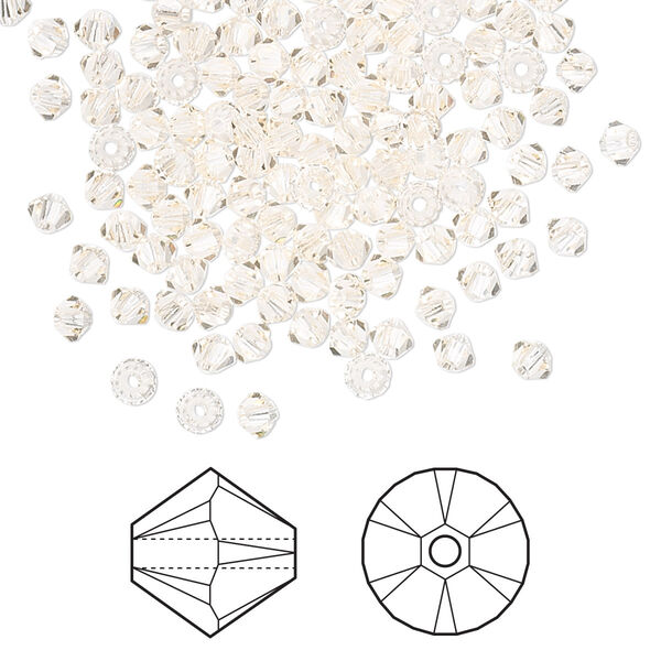 Bead 48pk silk, Crystal Passions® 3mm bicone 5328 image number 0