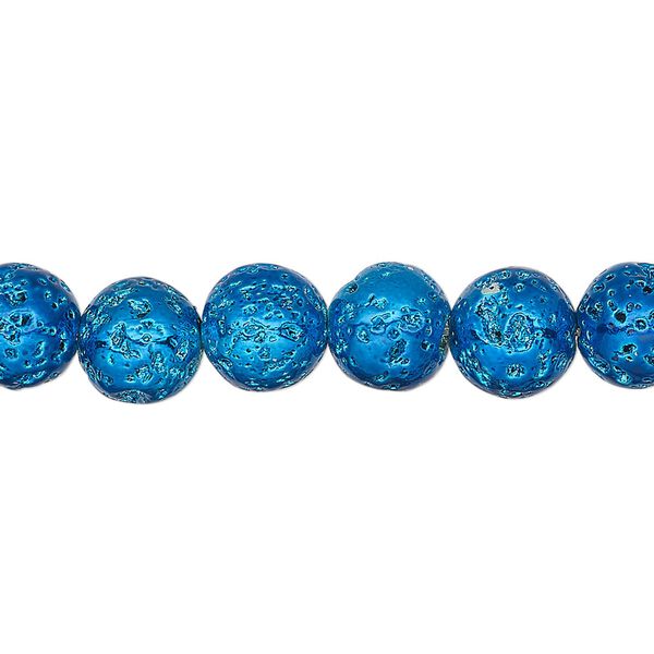 Lava rock 1pkg1, electrocoated round bead 15.5-16 inch 7-8mm image number 0