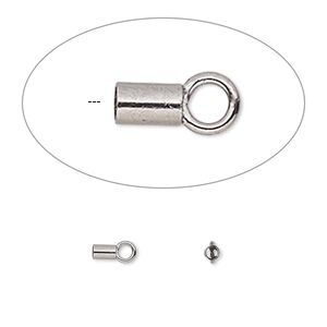 Crimp end, gunmetal-plated brass, 3.5x2mm tube with loop, 1.6mm inside diameter. Sold per pkg of 100.
