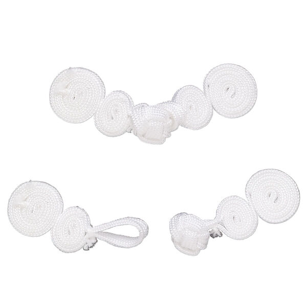 Clasp, button, nylon, white, 2-1/2x1/2". Sold per pkg of 5. image number 0