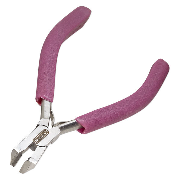 Pliers, Beadalon®, bypass flush cutters, stainless steel and plastic polymer, pkg/1, purple, 5 inches. image number 0