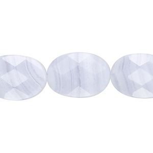 Blue lace agate 1pkg1, faceted oval bead natural 8 inch 18x13mm