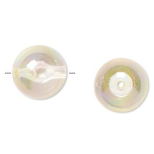 Bead, vintage Lucite®, acrylic, golden AB, 16mm round. Sold per pkg of 2.