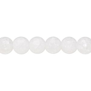 Bead, crackle glass, opaque matte white, 8mm round. Sold per 15-1/2" to 16" strand.