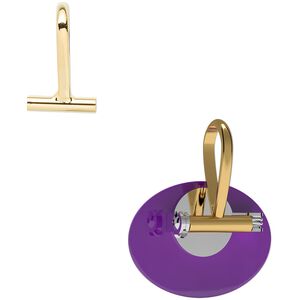 Brooch converter, horizontal, gold-plated brass, 21x13.5mm. Sold per pkg of 10.