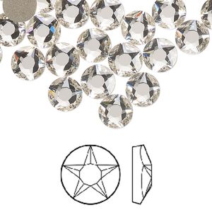 Flat back 12pk crystal foil back, Crystal Passions® 7.07-7.27mm round SS34 2100