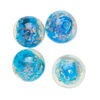 Bead, lampworked glass, clear / blue / glow-in-the-dark / gold, 14mm round. Sold per pkg of 4. image number 0