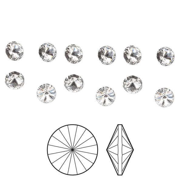 Chaton 12pk crystal foil back, Preciosa MAXIMA Czech crystal rhinestone 8.16-8.41mm rivoli SS39 image number 0