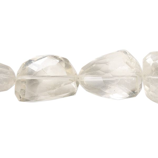 Citrine 1pkg1, hand-faceted nugget bead 6 inch large image number 0