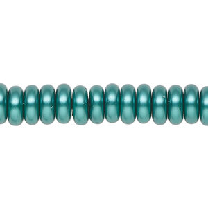 Pearl 1pk teal, Celestial Crystal® 8x3mm rondelle 15.5-16 inch
