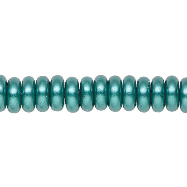 Pearl 1pk teal, Celestial Crystal® 8x3mm rondelle 15.5-16 inch image number 0