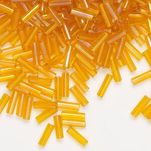 Bead, Preciosa Ornela Czech glass, bugle bead, pkg/50g, 1/4 inch, rainbow translucent hyacinth, (81060).